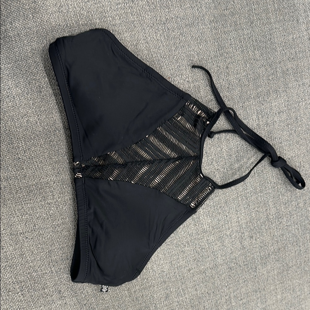 Chic Black Halter Bikini Top